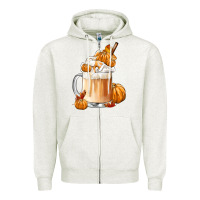 Oatmeal Heather Fall Coffee Zipper Hoodie - FaDigitalArtStudio