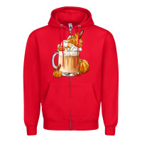 Red Fall Coffee Zipper Hoodie - FaDigitalArtStudio