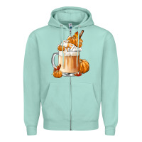 Seafoam Fall Coffee Zipper Hoodie - FaDigitalArtStudio