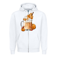 White Fall Coffee Zipper Hoodie - FaDigitalArtStudio