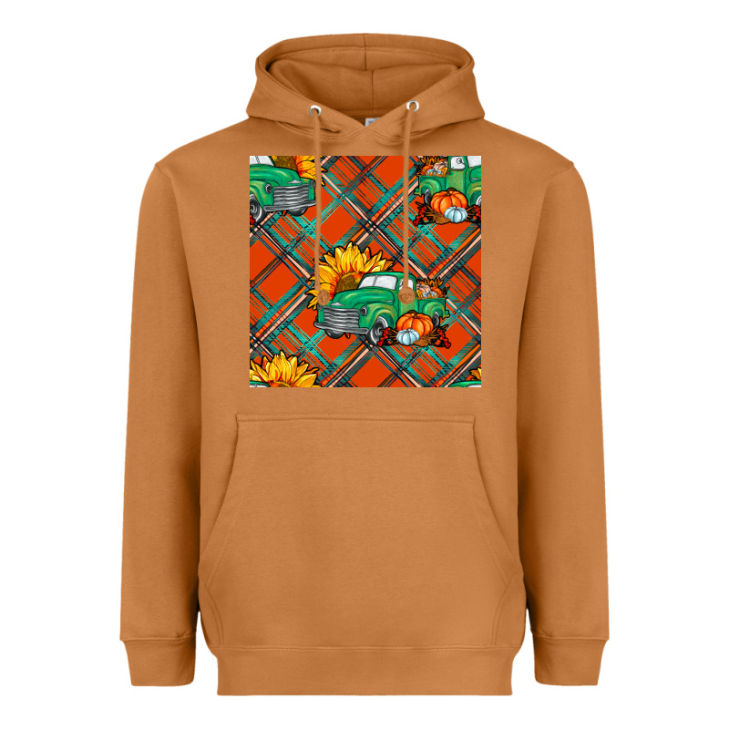 Fall Truck Seamless Pattern Heavyweight Hoodie by BundleAndBundleShop | Teevron
