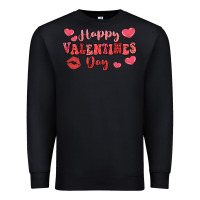 Black happy valentine's day Premium Sweatshirt - LillyAllenDesigns