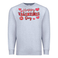 Heather Grey happy valentine's day Premium Sweatshirt - LillyAllenDesigns