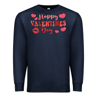 Navy happy valentine's day Premium Sweatshirt - LillyAllenDesigns