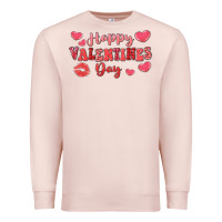 Pale Pink happy valentine's day Premium Sweatshirt - LillyAllenDesigns