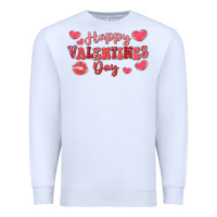 White happy valentine's day Premium Sweatshirt - LillyAllenDesigns