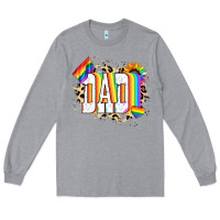 Heather Grey Dad Pride Long Sleeve Tee - NancyCooperArtShop
