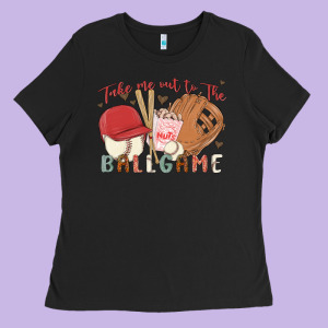 Take Me Out To The Ballgame Ladies Tee Designed By Maliassmallbusiness