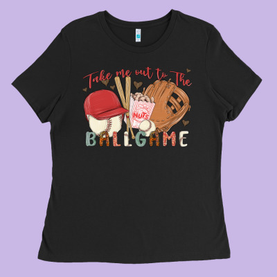 Take Me Out To The Ballgame Ladies Tee Designed By Maliassmallbusiness