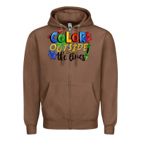 Chestnut Color outside the lines Zipper Hoodie - FaDigitalArtStudio