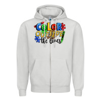 Dove Grey Color outside the lines Zipper Hoodie - FaDigitalArtStudio