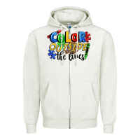 Oatmeal Heather Color outside the lines Zipper Hoodie - FaDigitalArtStudio