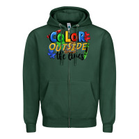 Sports Green Color outside the lines Zipper Hoodie - FaDigitalArtStudio