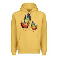 Antique Gold rainbow butterfly pride Premium Hoodie - FaDigitalArtStudio