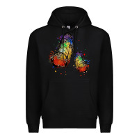 Black rainbow butterfly pride Premium Hoodie - FaDigitalArtStudio