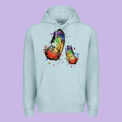 Rainbow Butterfly Pride Premium Hoodie Designed By Fadigitalartstudio