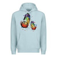Blue Mist rainbow butterfly pride Premium Hoodie - FaDigitalArtStudio