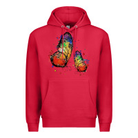 Cardinal rainbow butterfly pride Premium Hoodie - FaDigitalArtStudio