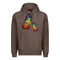 Coffee rainbow butterfly pride Premium Hoodie - FaDigitalArtStudio