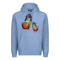 Colony Blue rainbow butterfly pride Premium Hoodie - FaDigitalArtStudio