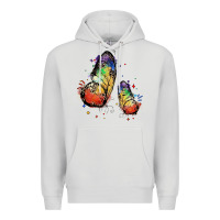 Dove Grey rainbow butterfly pride Premium Hoodie - FaDigitalArtStudio