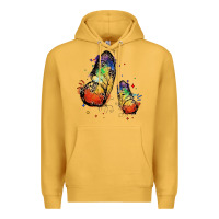 Mustard rainbow butterfly pride Premium Hoodie - FaDigitalArtStudio