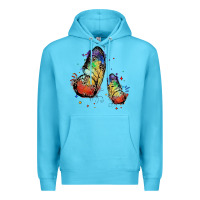 Ocean Blue rainbow butterfly pride Premium Hoodie - FaDigitalArtStudio