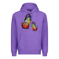 Purple rainbow butterfly pride Premium Hoodie - FaDigitalArtStudio