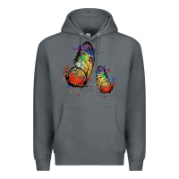 Rock rainbow butterfly pride Premium Hoodie - FaDigitalArtStudio