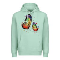 Seafoam rainbow butterfly pride Premium Hoodie - FaDigitalArtStudio