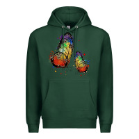 Sports Green rainbow butterfly pride Premium Hoodie - FaDigitalArtStudio