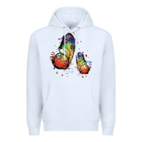 White rainbow butterfly pride Premium Hoodie - FaDigitalArtStudio