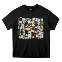 Black cowhide brushstroke Heavy Core Tee - AdoDesignShop