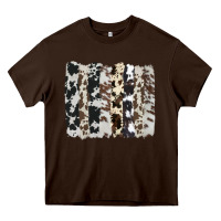 Chocolate Brown cowhide brushstroke Heavy Core Tee - AdoDesignShop