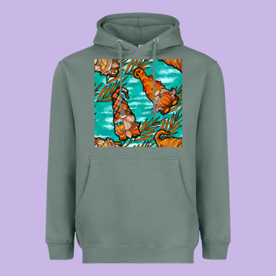 Fall Gnomes Seamless Pattern Heavyweight Hoodie Designed By Bundleandbundleshop