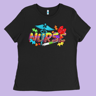 Autism Nurse Ladies Tee Designed By Nancycooperartshop