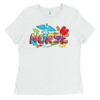 White Autism Nurse Ladies Tee - NancyCooperArtShop