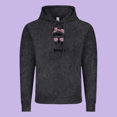 Pink Flower On Cyan Background Mom Skull Vintage Hoodie Designed By Bettercallsaul