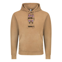 Vintage Camel Pink Flower on Cyan Background Mom Skull Vintage Hoodie - Bettercallsaul