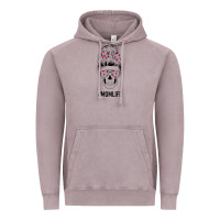 Vintage Zinc Pink Flower on Cyan Background Mom Skull Vintage Hoodie - Bettercallsaul