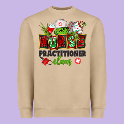 Nurse Practitioner Claus Heavyweight Sweatshirt Designed By Cowgirlartshop