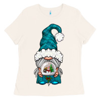Bone winter gnome with snow globe Ladies Tee - NancyCooperArtShop