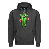 Charcoal Heather Western Cactus Cold Frappe Zipper Hoodie - FaDigitalArtStudio