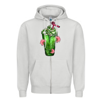 Dove Grey Western Cactus Cold Frappe Zipper Hoodie - FaDigitalArtStudio