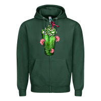 Sports Green Western Cactus Cold Frappe Zipper Hoodie - FaDigitalArtStudio
