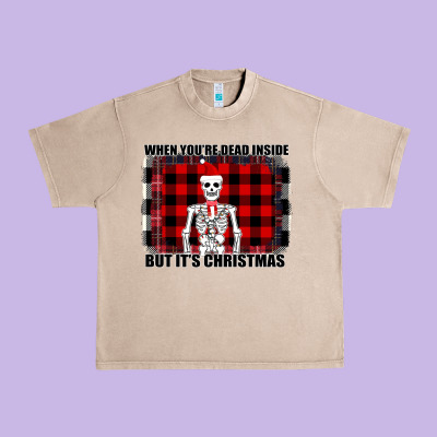 When You Re Dead Inside But It Christmas Skeleton Urban Heavy Tee Designed By Bettercallsaul