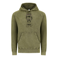 Vintage Olive Feminine Camouflage Patterned Mom Skull Vintage Hoodie - Bettercallsaul