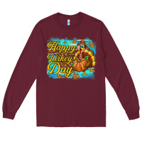 Burgundy Happy Turkey Day Long Sleeve Tee - texasbilliewilder