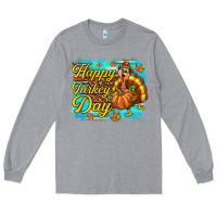 Heather Grey Happy Turkey Day Long Sleeve Tee - texasbilliewilder