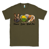 Army Green Peace Love Red Fox Classic Tee - LillyAllenDesigns